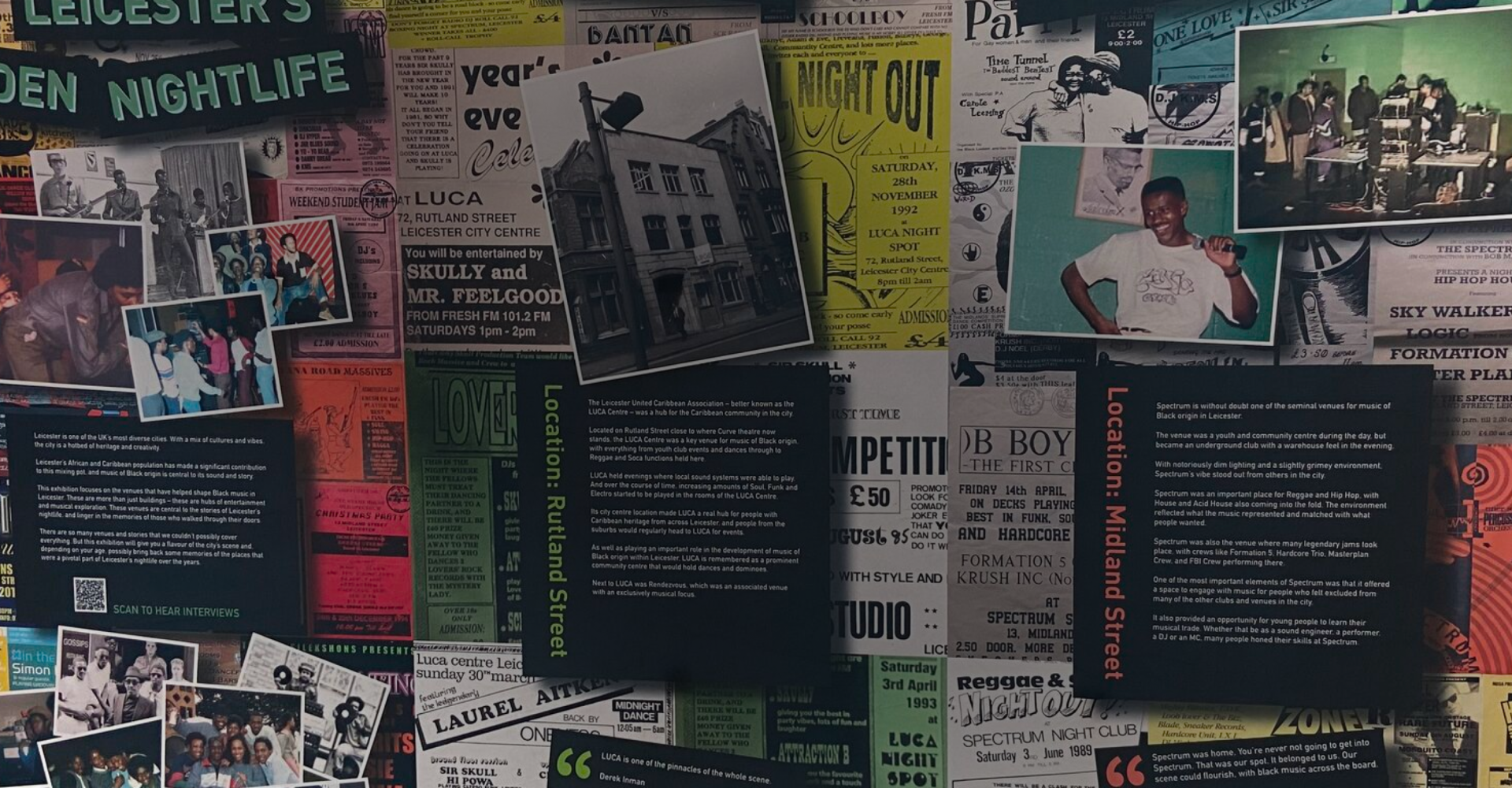 The Exploring Leicester's Hidden Nightlife exhibition at Highcross, Leicester