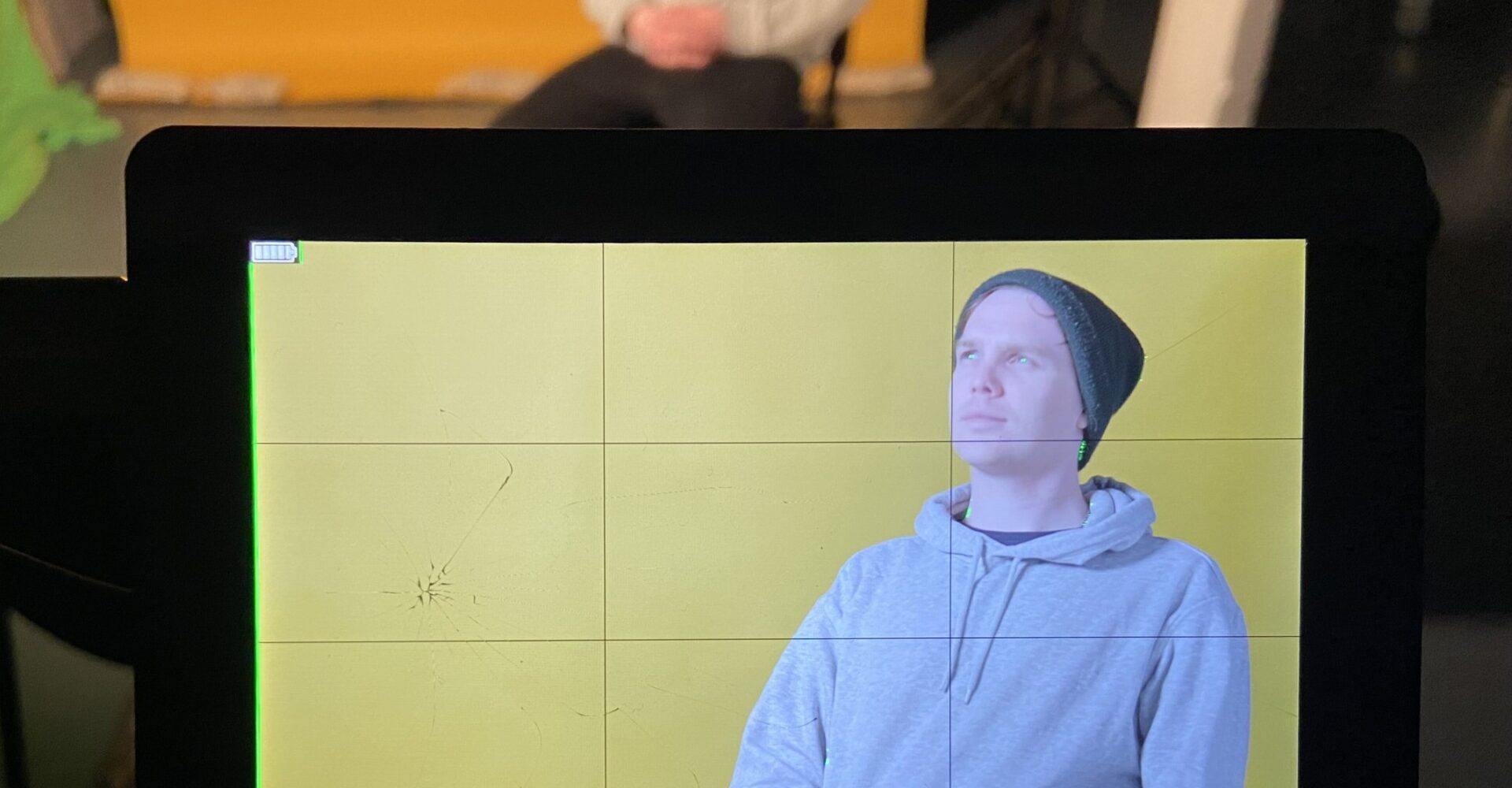 Sean Dudley on a camera