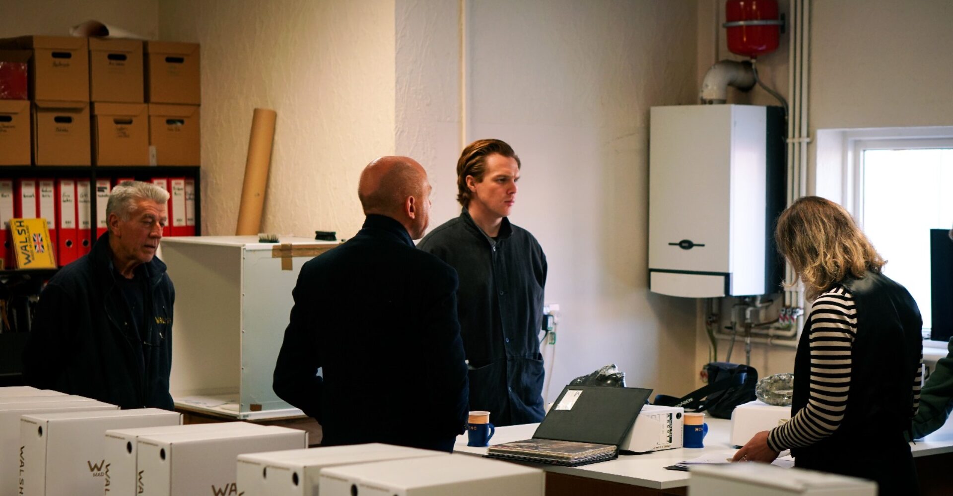 Peter, Matthew Watson, Sean Dudley and Bryony Simcox at the Norman Walsh factory in Bolton