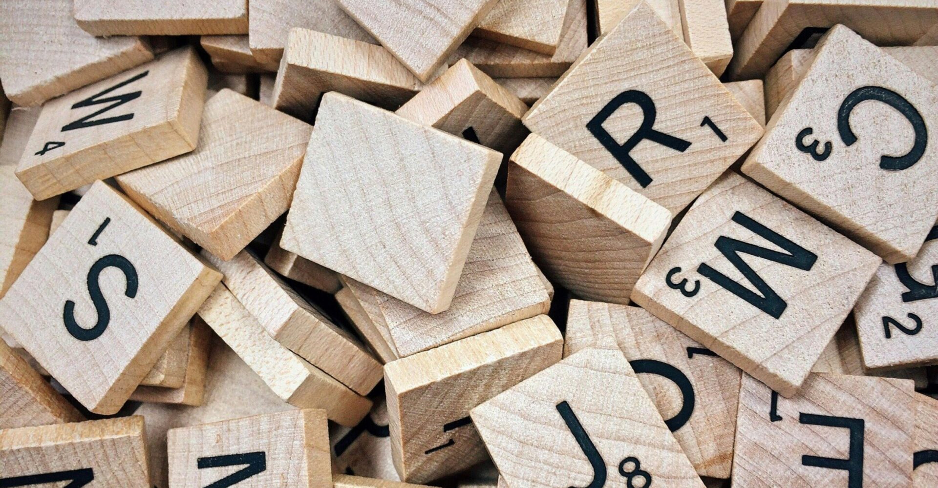 A mix of letters on wood